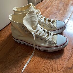 Converse Cream High-Tops, women’s 10, EUC